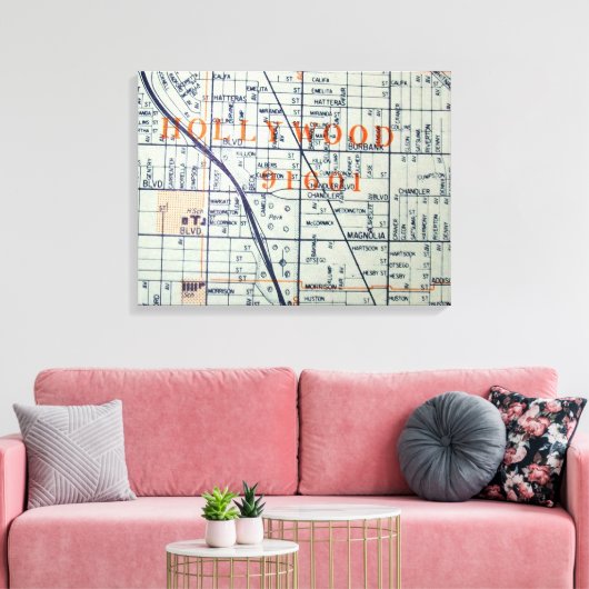 Hollywood, CA  Kaart Afdrukken (Insitu (Woonkamer))