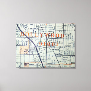 Hollywood, CA  Kaart Afdrukken