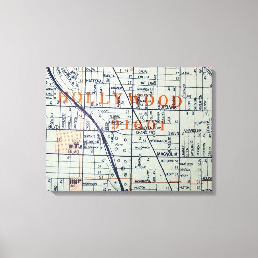 Hollywood, CA  Kaart Afdrukken (Voorkant)