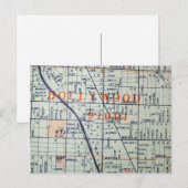 HOLLYWOOD, CA  Map Briefkaart (Voorkant / Achterkant)