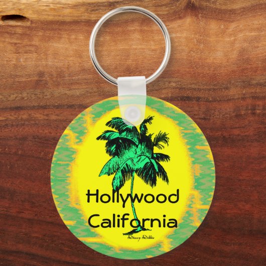 Hollywood CA Palm Tree Sleutelhanger (Voorkant)