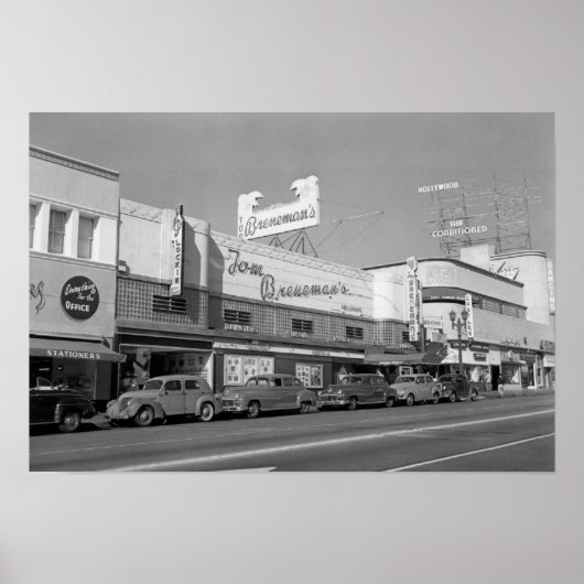 Hollywood, CA Town Uitzicht Tom Breneman's Poster (Voorkant)