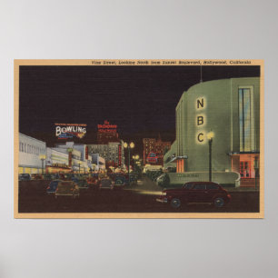 Hollywood, CA-Vine Street, van Sunset Poster