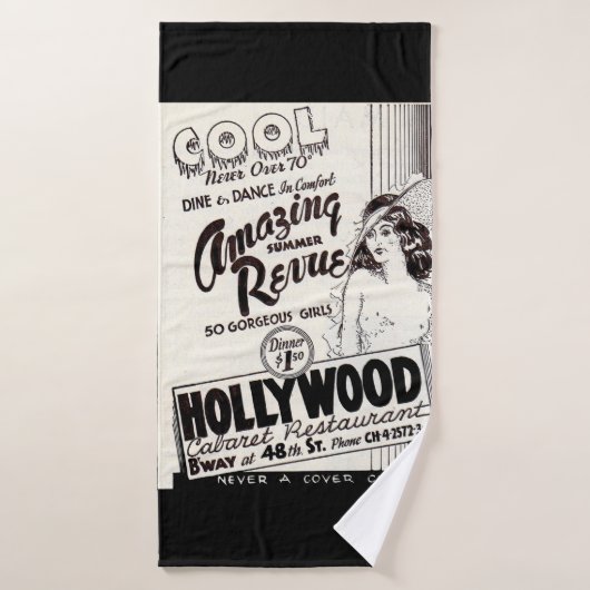 Hollywood Cabaret Restaurant & print uit 1930 Bad Handdoek (Badhanddoek)