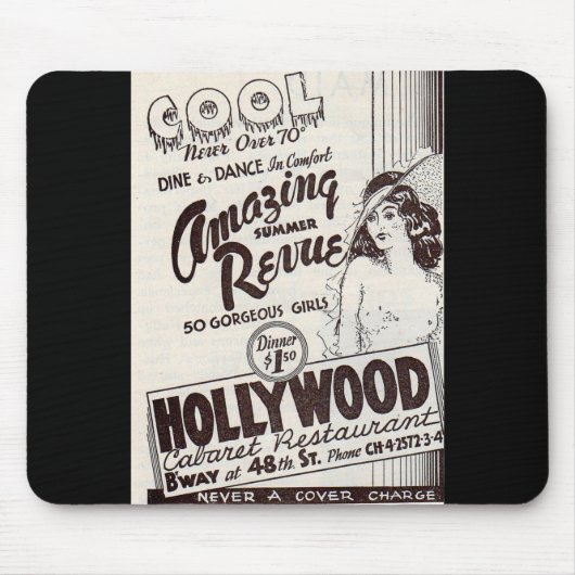 Hollywood Cabaret Restaurant uit 1930 Muismat (Voorkant)