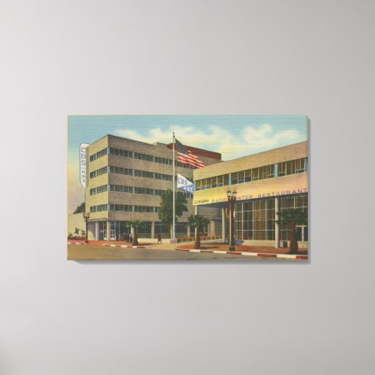 Hollywood, CAColumbia Square, KNX Broadcasting Canvas Afdruk (Voorkant)