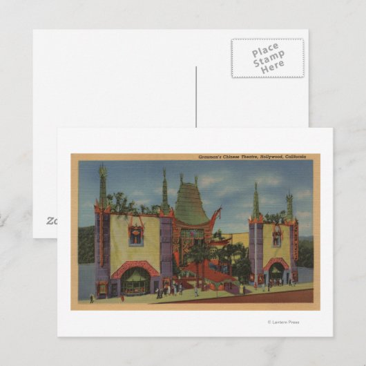 Hollywood, CAGrauman's Uitzicht van het Chinese th Briefkaart (Voorkant / Achterkant)