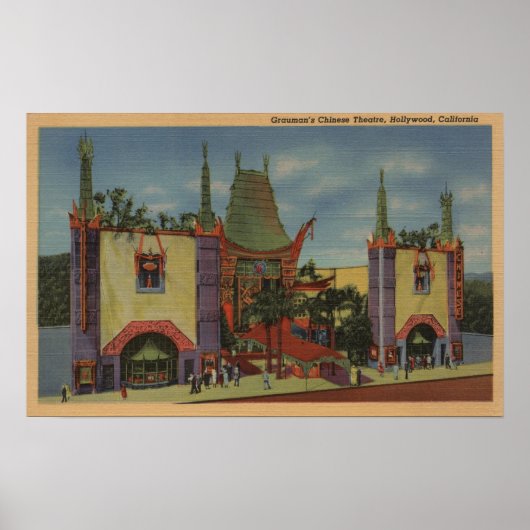 Hollywood, CAGrauman's Uitzicht van het Chinese th Poster (Voorkant)