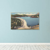 Hollywood, CALake Hollywood & Mulholland Drive Canvas Afdruk (Insitu (Houten vloer))