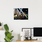 Hollywood California Boulevard Night Poster (Thuiskantoor)
