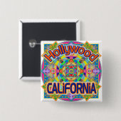 Hollywood CALIFORNIA Happy Button (Voorkant /achterkant)