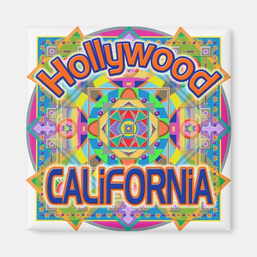 Hollywood CALIFORNIA Happy Magnet (Voorkant)