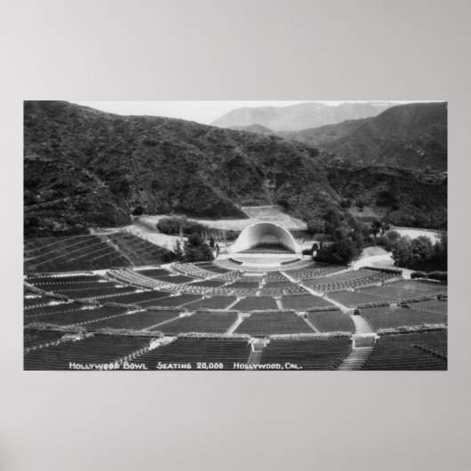 Hollywood, California Hollywood Bowl Uitzicht Poster (Voorkant)