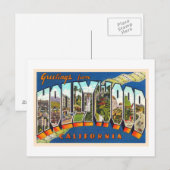 Hollywood California  Large Letter Briefkaart (Voorkant / Achterkant)