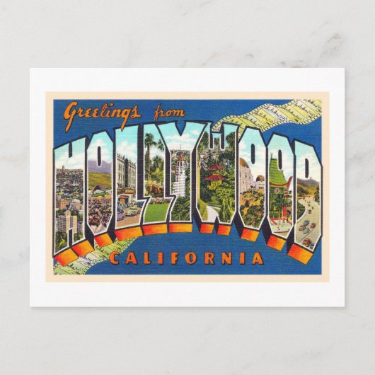 Hollywood California  Large Letter Briefkaart (Voorkant)