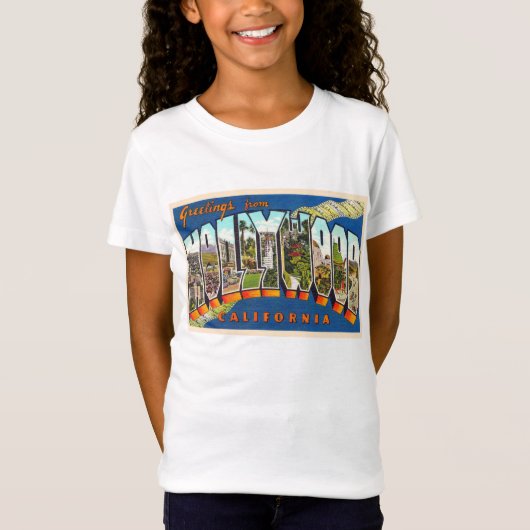 Hollywood California  Large Letter Briefkaart T-shirt (Voorkant)