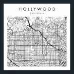 Hollywood California Minimal Modern Street Map Poster<br><div class="desc">Hollywood California Minimal Modern Street Map</div>