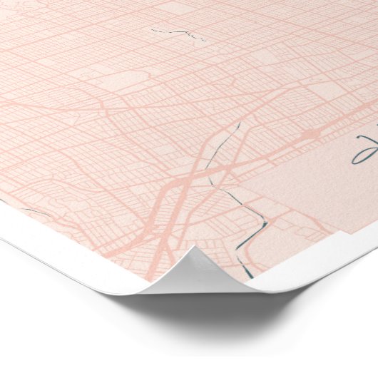 Hollywood California Pink and Blue Cute Script Poster (Hoek)