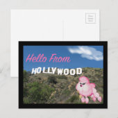 Hollywood California Retro Pink Poodle Briefkaart (Voorkant / Achterkant)