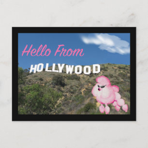 Hollywood California Retro Pink Poodle Briefkaart