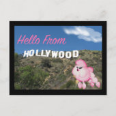 Hollywood California Retro Pink Poodle Briefkaart (Voorkant)