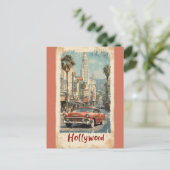 Hollywood California Vintage Car Travel Briefkaart (Staand voorkant)