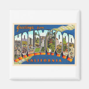 Hollywood California Vintage Large Letter Briefkaa Magneet