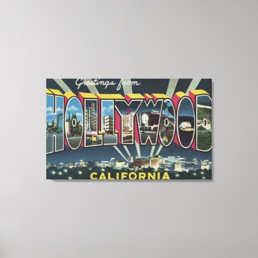 Hollywood, CaliforniaLarge Letter Scenes 2 Canvas Afdruk (Voorkant)