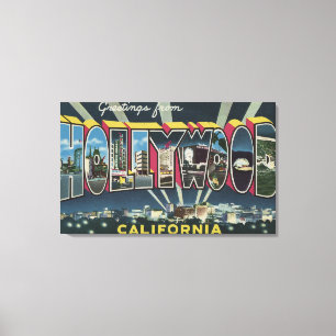 Hollywood, CaliforniaLarge Letter Scenes 2 Canvas Afdruk