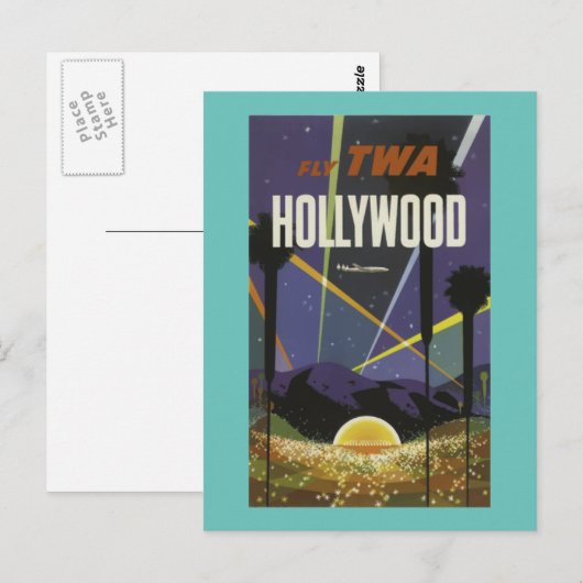 HOLLYWOOD      CALIFORNIAVintage-reis Briefkaart (Voorkant / Achterkant)