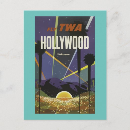 HOLLYWOOD      CALIFORNIAVintage-reis Briefkaart (Voorkant)
