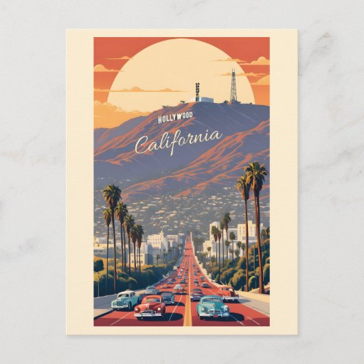 Hollywood Californië Briefkaart (Voorkant)