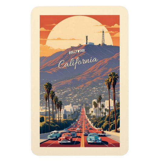 Hollywood Californië Magneet (Verticaal)