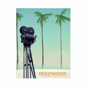 Hollywood  camera Travel poster Staand Fotobeeldje
