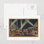 Hollywood, CANight Uitzicht van Hollywood Blvd. Briefkaart (Voorkant / Achterkant)