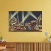 Hollywood, CANight Uitzicht van Hollywood Blvd. Canvas Afdruk (Insitu (Woonkamer))