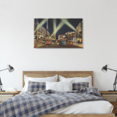 Hollywood, CANight Uitzicht van Hollywood Blvd. Canvas Afdruk (Insitu (Slaapkamer))