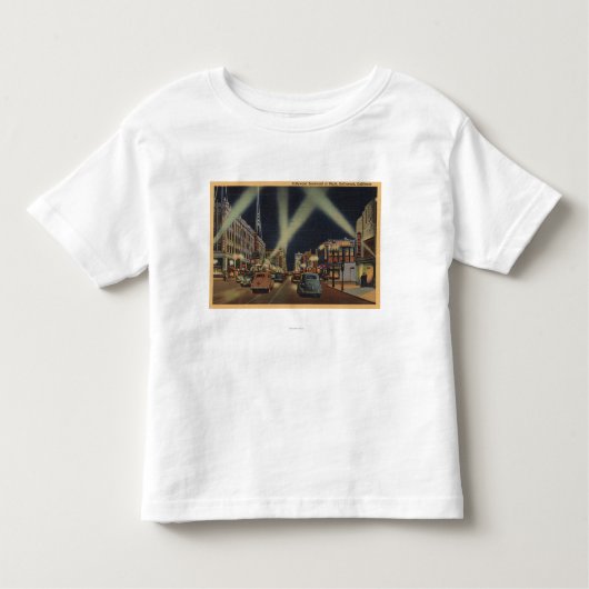 Hollywood, CANight Uitzicht van Hollywood Blvd. Kinder Shirts (Voorkant)