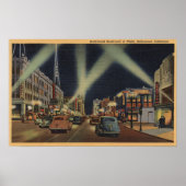 Hollywood, CANight Uitzicht van Hollywood Blvd. Poster (Voorkant)