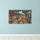 Hollywood, CAView of Original Farmer's Market Canvas Afdruk (Insitu (Houten vloer))