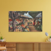 Hollywood, CAView of Original Farmer's Market Canvas Afdruk (Insitu (Woonkamer))