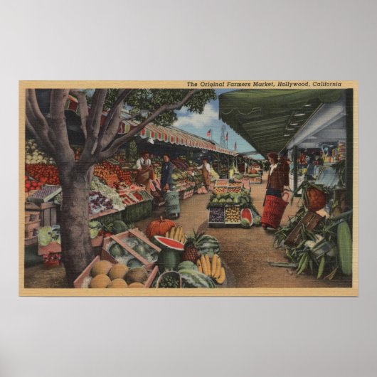 Hollywood, CAView of Original Farmer's Market Poster (Voorkant)