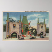 Hollywood, CAView van het Chinese theater van Grau Poster (Voorkant)