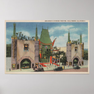 Hollywood, CAView van het Chinese theater van Grau Poster