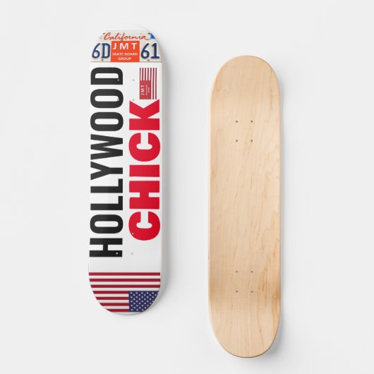 HOLLYWOOD CHICK USA 7 3/4-inch skateboard Deck (Voorkant)