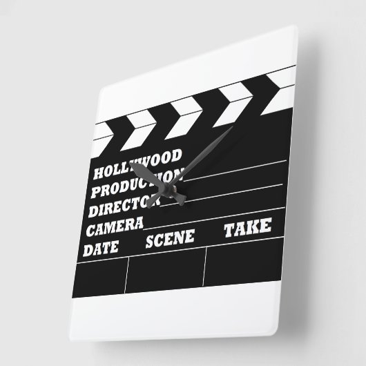 Hollywood Clapboard Clock Vierkante Klok (Hoek)