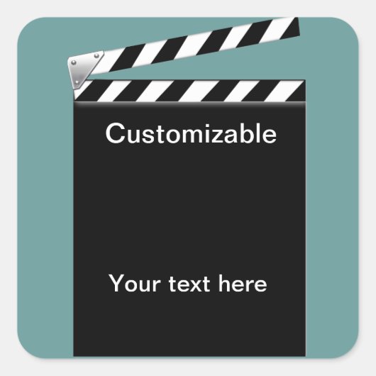 Hollywood Clapper Board  Vierkante Sticker (Voorkant)