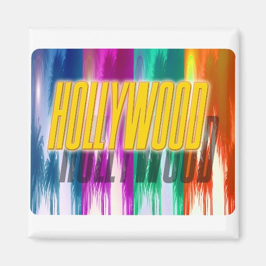 "Hollywood" Colorful Palms Magnet (Voorkant)