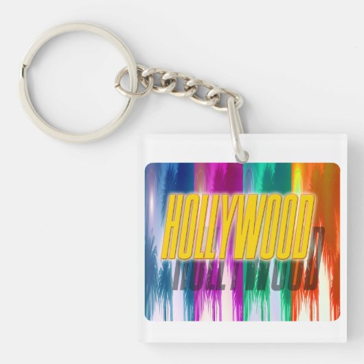 "Hollywood" Colorful Palms Sleutelhanger (Voorkant)