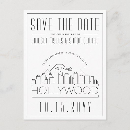 Hollywood | De gestileerde Veldlijn sparen de Datu Briefkaart (Voorkant)